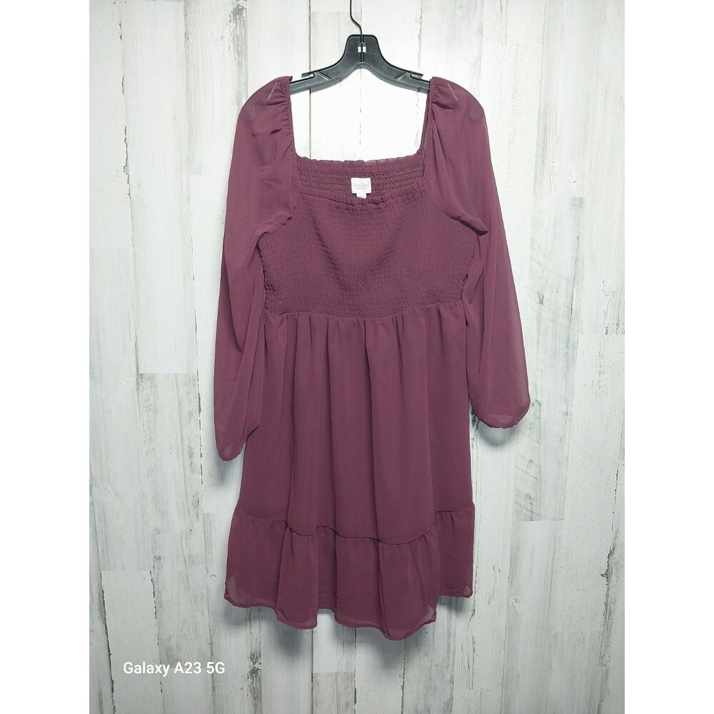 Isabel Maternity Burgundy Ruched Short Dress Size Large